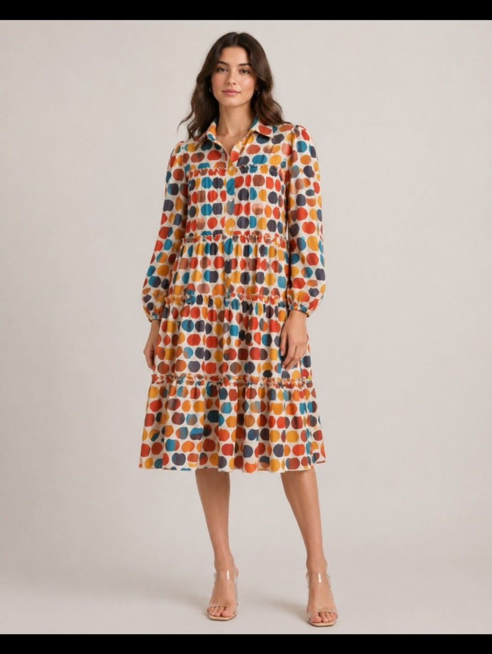 Colorful Dot Tiered Dress - Multi